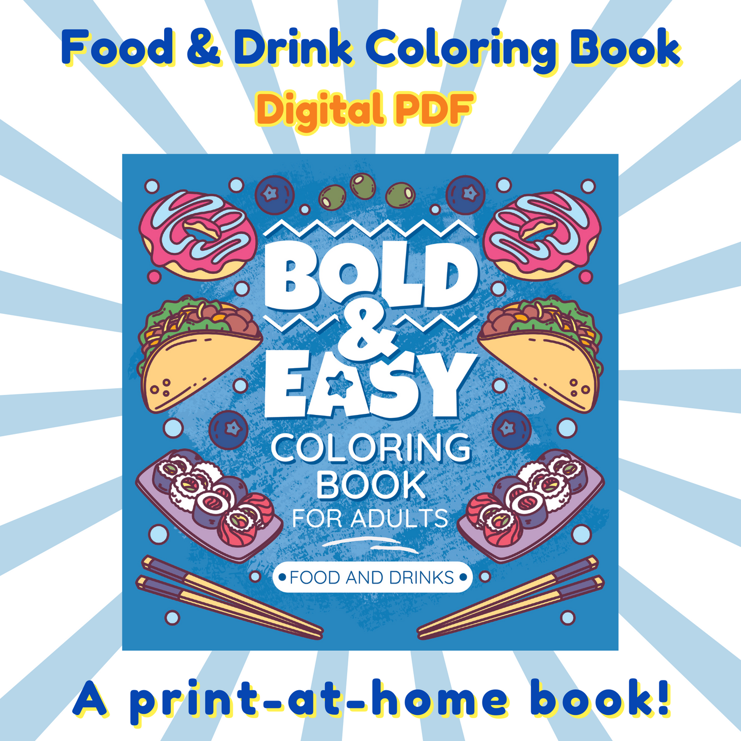 Bold & Easy Coloring Book - Food & Drink
