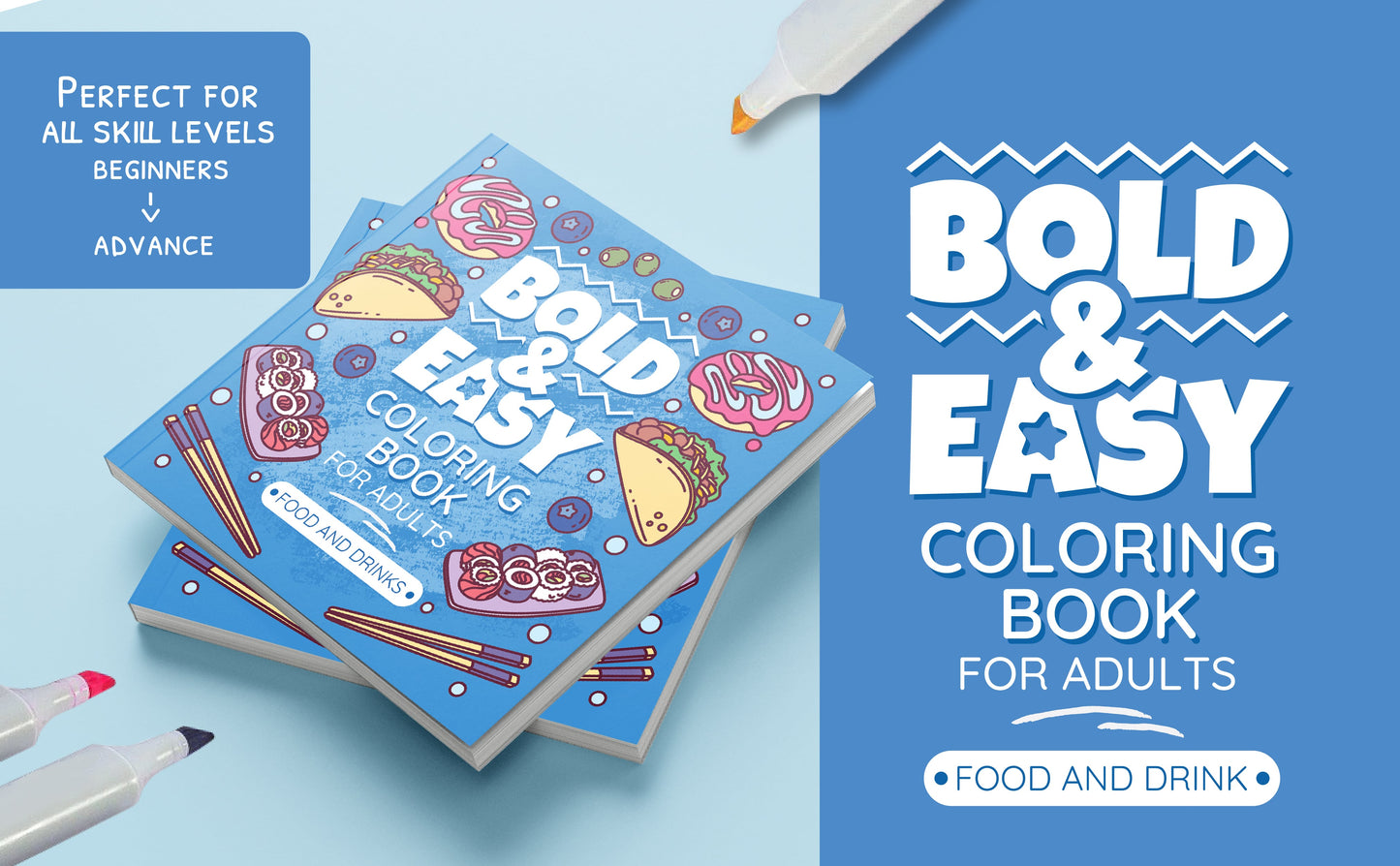 Bold & Easy Coloring Book - Food & Drink