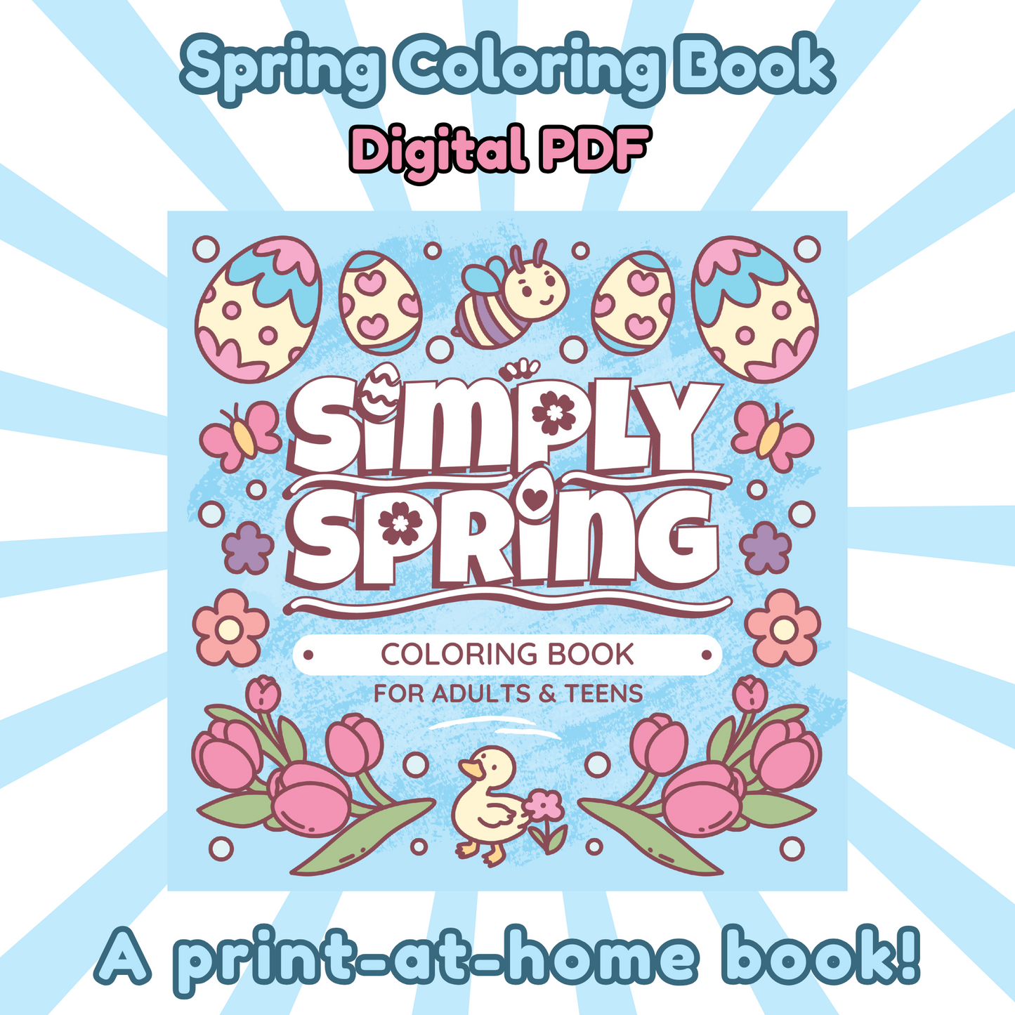 Simply Spring: Coloring Book For Adults & Teens