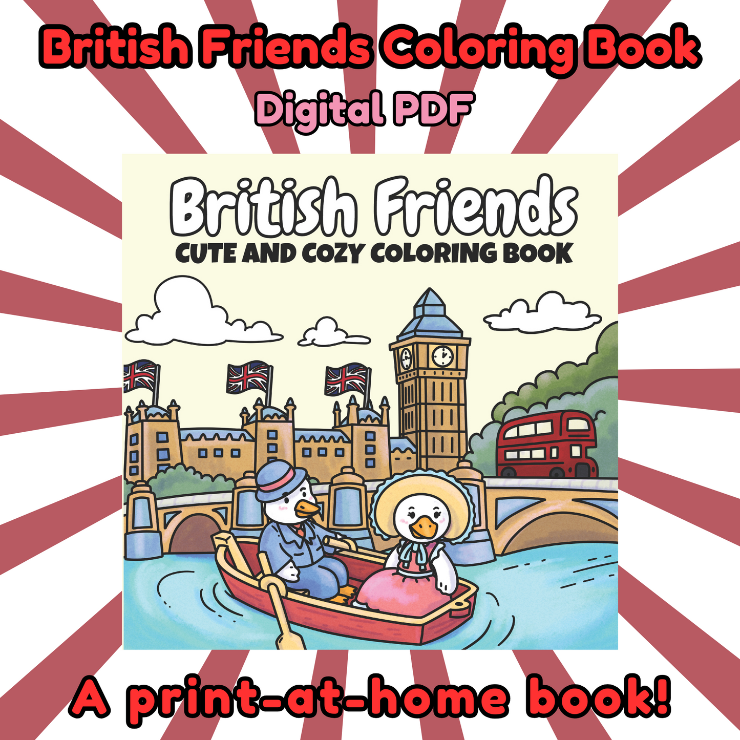 British Friend Cute And Cozy Coloring Book