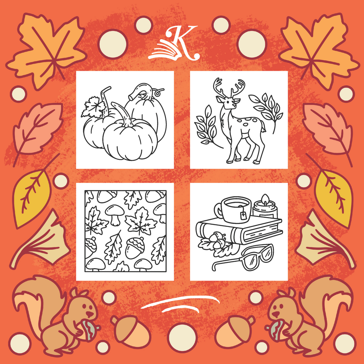 Autumn Bold & Easy Coloring Book
