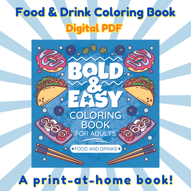 Bold & Easy Coloring Book - Food & Drink