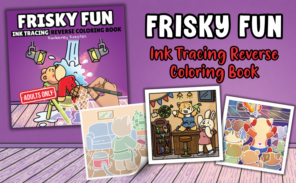 Frisky Fun Reverse Ink Tracing Coloring Book PDF Printable