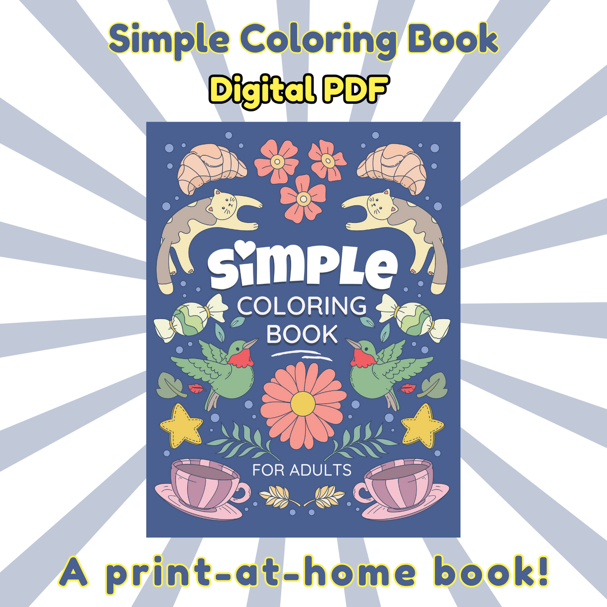 Simple Color Book Simple Coloring Book For Adults – Kimberley Kreates