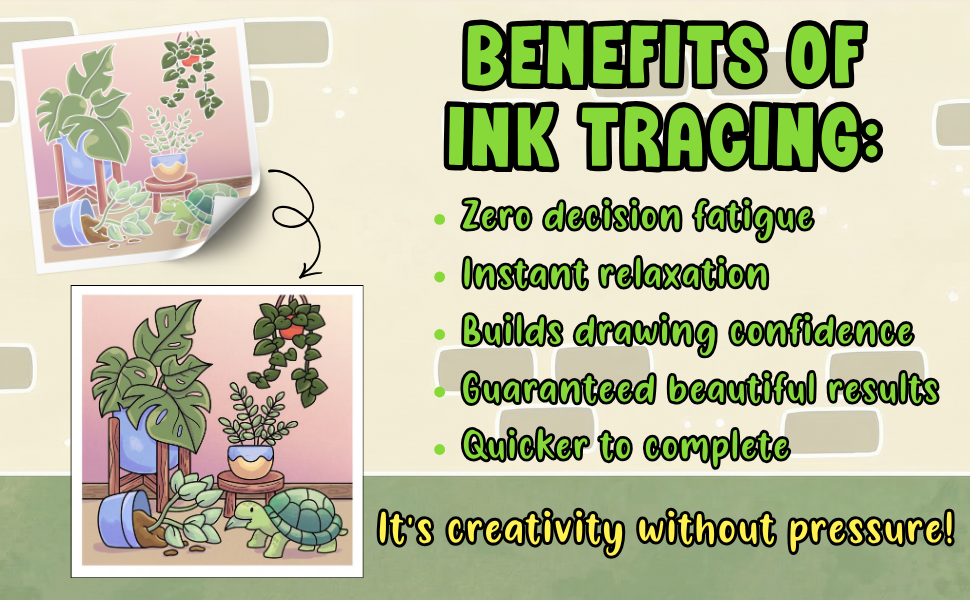 Cozy Chaos: Ink Tracing Reverse Coloring Book