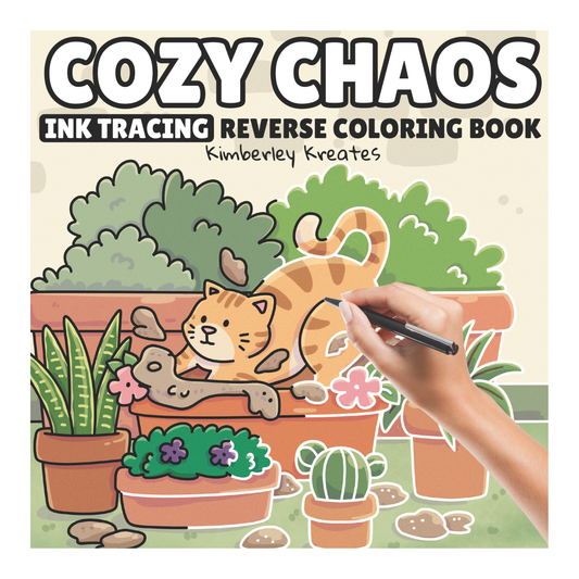 Cozy Chaos: Ink Tracing Reverse Coloring Book